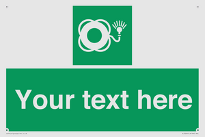 Custom sign safe condition Lifebuoy with light